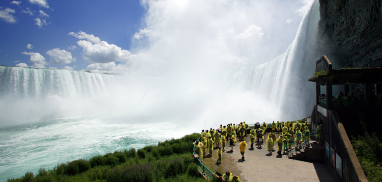 View of the observation deck at Journey Behind the Falls