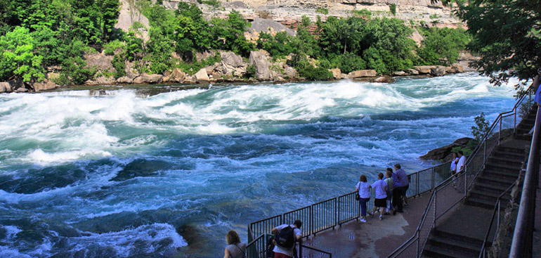 The boardwalk at White Water Walk along the Niagara River