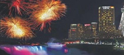 Fireworks over Niagara Falls